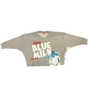 Star Wars Enjoy Blue Milk R2-D2 Bantha Burgers sweat shirt top twin sun 1X nwt